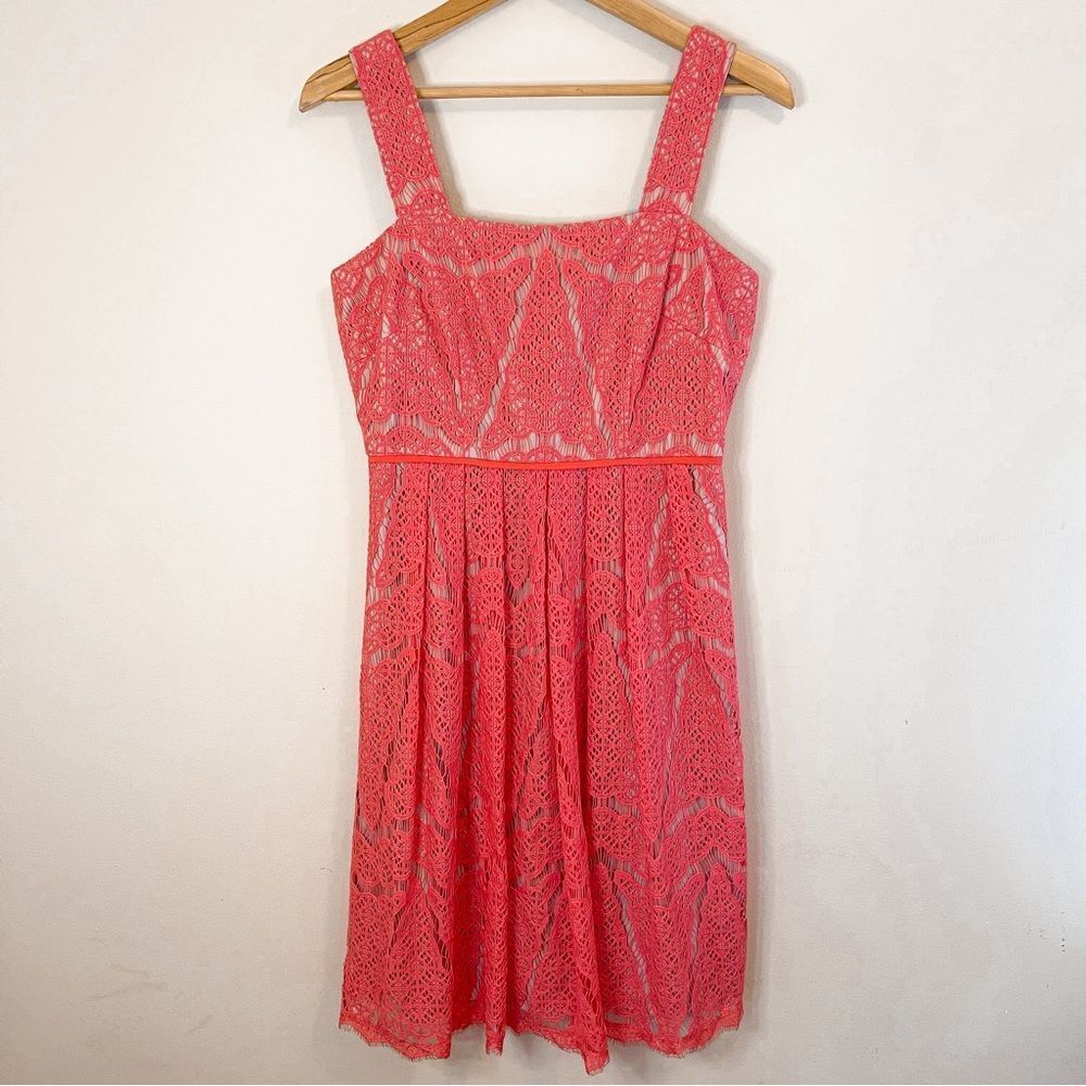 Adrianna Papell Triangle Lace Fit & Flare Dress Size 8